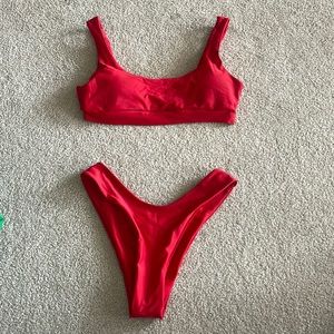 Red bathing suit